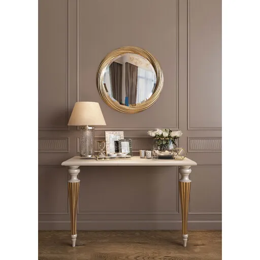 Hardwood reeded dining table support in interior design